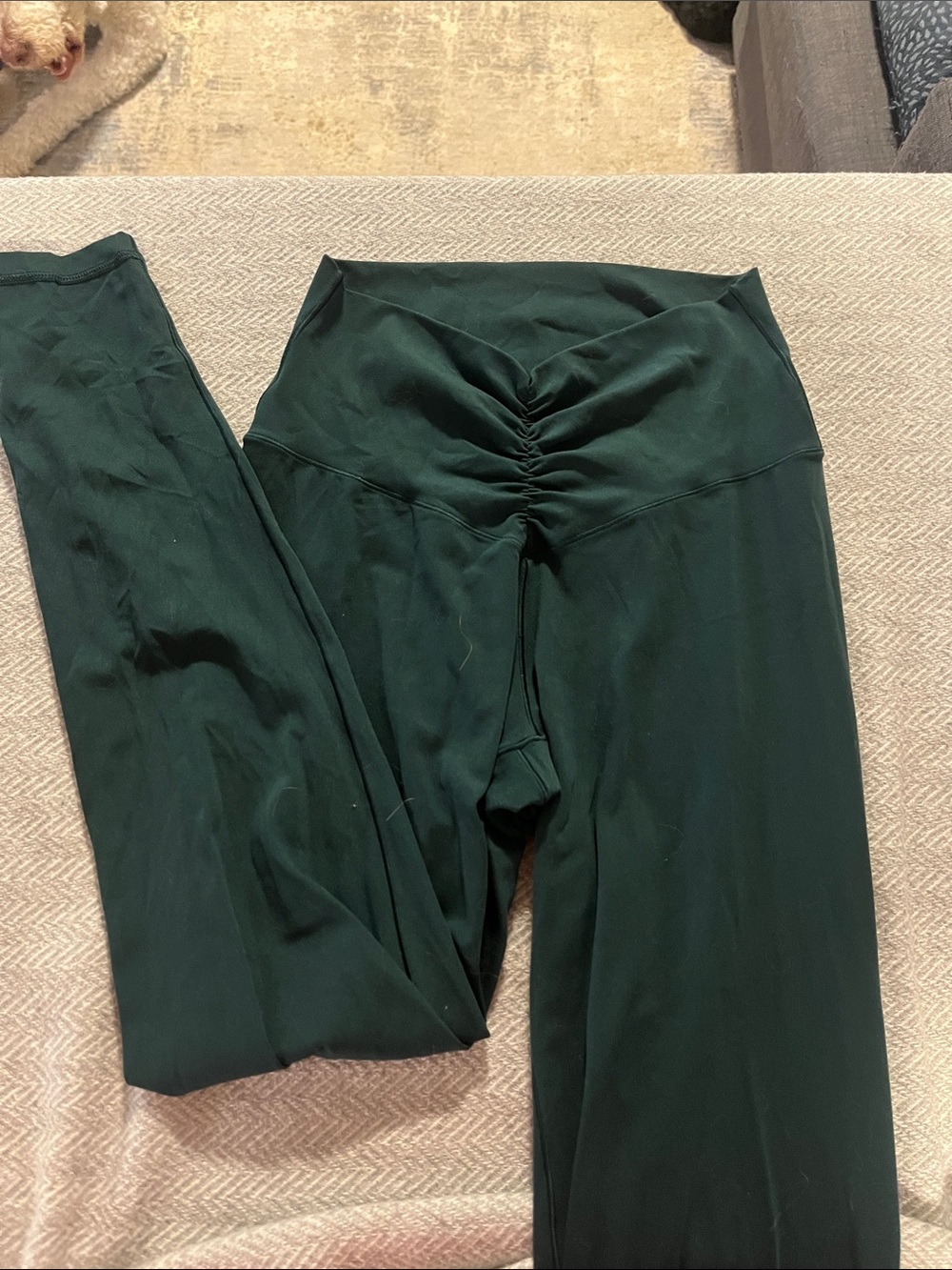 aerie High-Waist Ruched Leggings - Forest Green